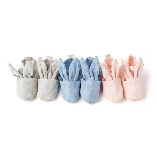 Tavşan Kulaklı Müslin Bebek Patik - Endless Blue