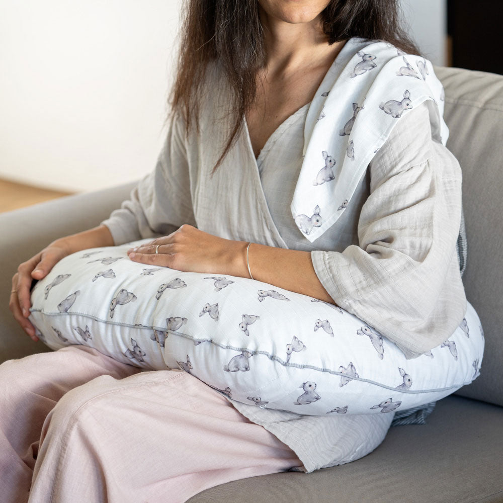 Müslin Bebek Emzirme Destek Yastığı - Iconique Lapin