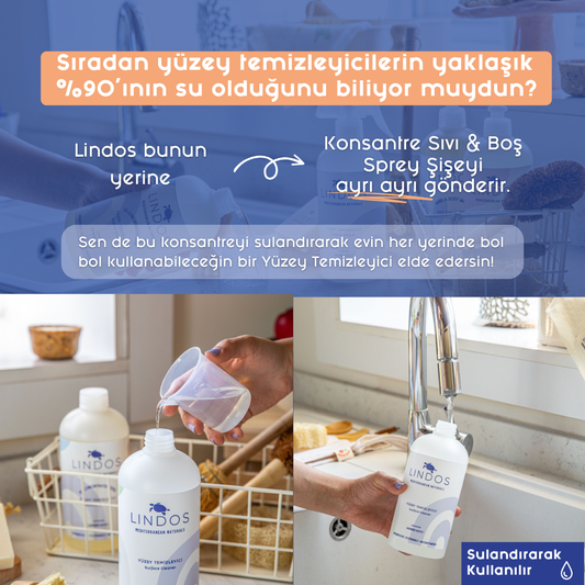 Lindos - Doğal Konsantre Yüzey Temizleyici- Portakal & Bergamot - 600ml