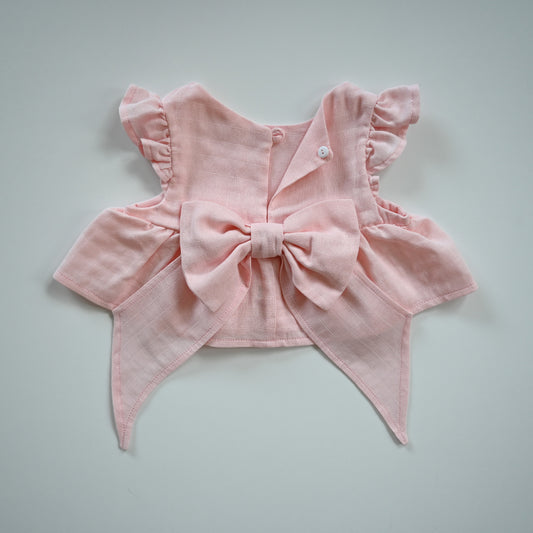 Müslin Fiyonklu Bebek Bluz - Innocent Pink