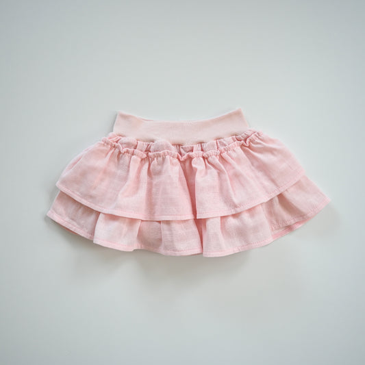 Müslin Fırfırlı Bebek Etek - Innocent Pink