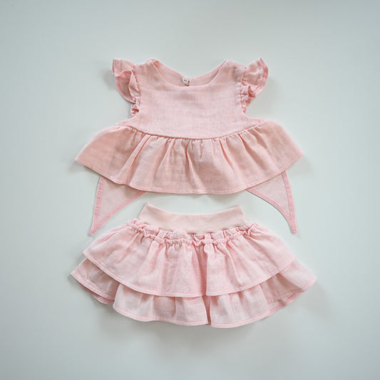 Müslin Etek Bluz Bebek Takım - Innocent Pink