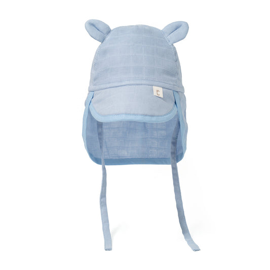 Müslin Ense Korumalı Bebek Şapka - Endless Blue