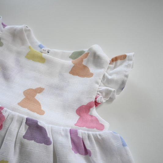 Müslin Fiyonklu Bebek Bluz - Rainbow Lapin