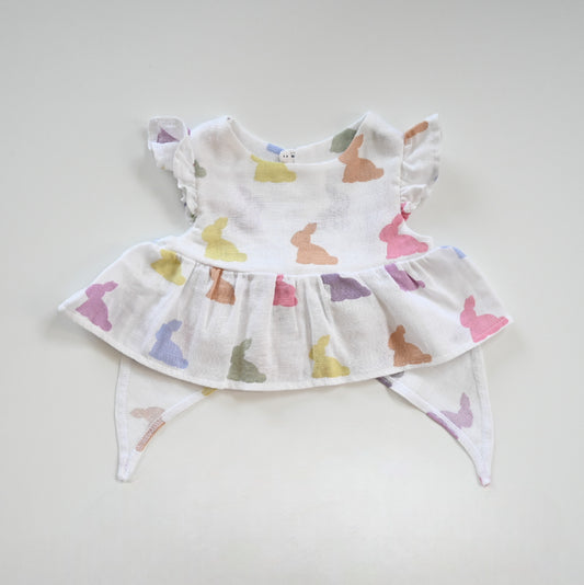 Müslin Fiyonklu Bebek Bluz - Rainbow Lapin