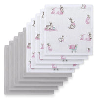 Müslin Bebek Ağız Bezi Paketi – Bébé Lapin Rose & Cotton Grey 10`lu
