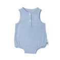 Resmi Galeri görüntüleyiciye yükleyin, Müslin Erkek Bebek Kolsuz Tulum - Endless Blue