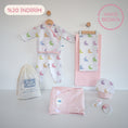 Resmi Galeri görüntüleyiciye yükleyin, Yenidoğan Bebek Hastane Çıkış Seti 7 Parça - Rainbow Lapin Pink