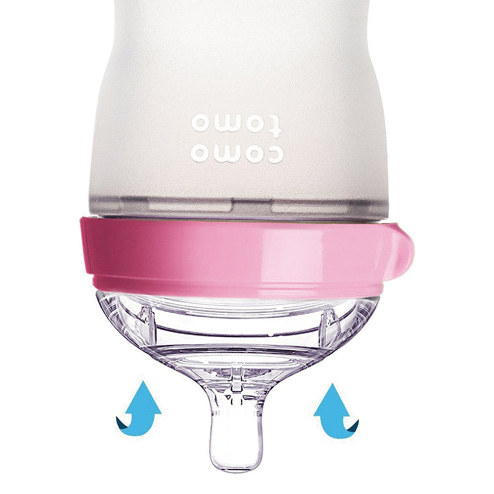 Comotomo Silikon Biberon 150ml Yavaş Akışlı (0-3 Ay) Yenidoğan - Yeşil