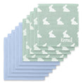 Resmi Galeri görüntüleyiciye yükleyin, Müslin Bebek Ağız Bezi Paketi – Mono Lapin Matcha Green & Endless Blue 10`lu