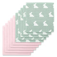 Resmi Galeri görüntüleyiciye yükleyin, Müslin Bebek Ağız Bezi Paketi – Mono Lapin Matcha Green & Innocent Pink 10`lu