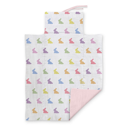 Müslin Bebek Alt Açma Matı - Rainbow Lapin Pink
