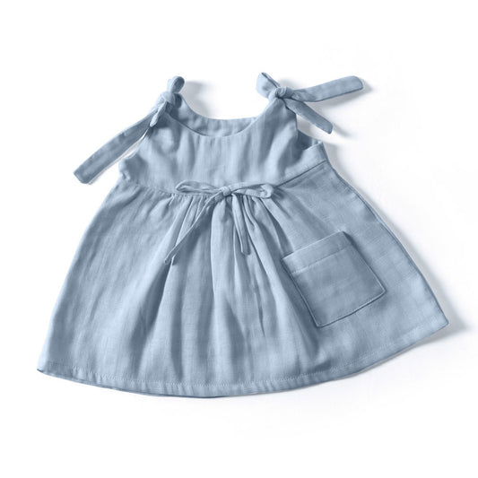 Müslin Bebek Elbise - Endless Blue