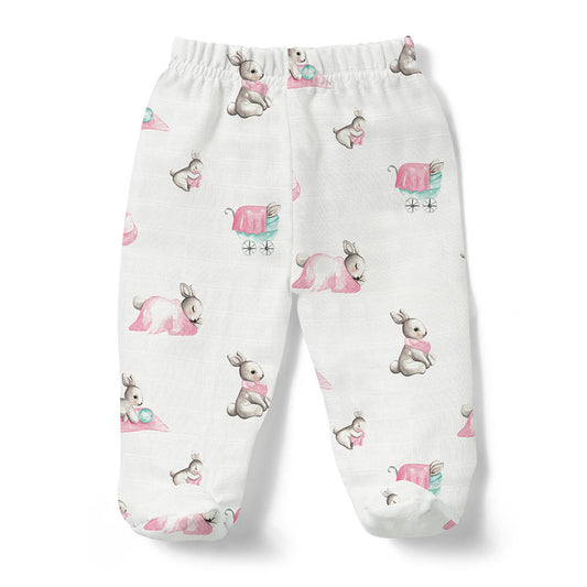 Müslin Patikli Alt - Bébé Lapin Rose
