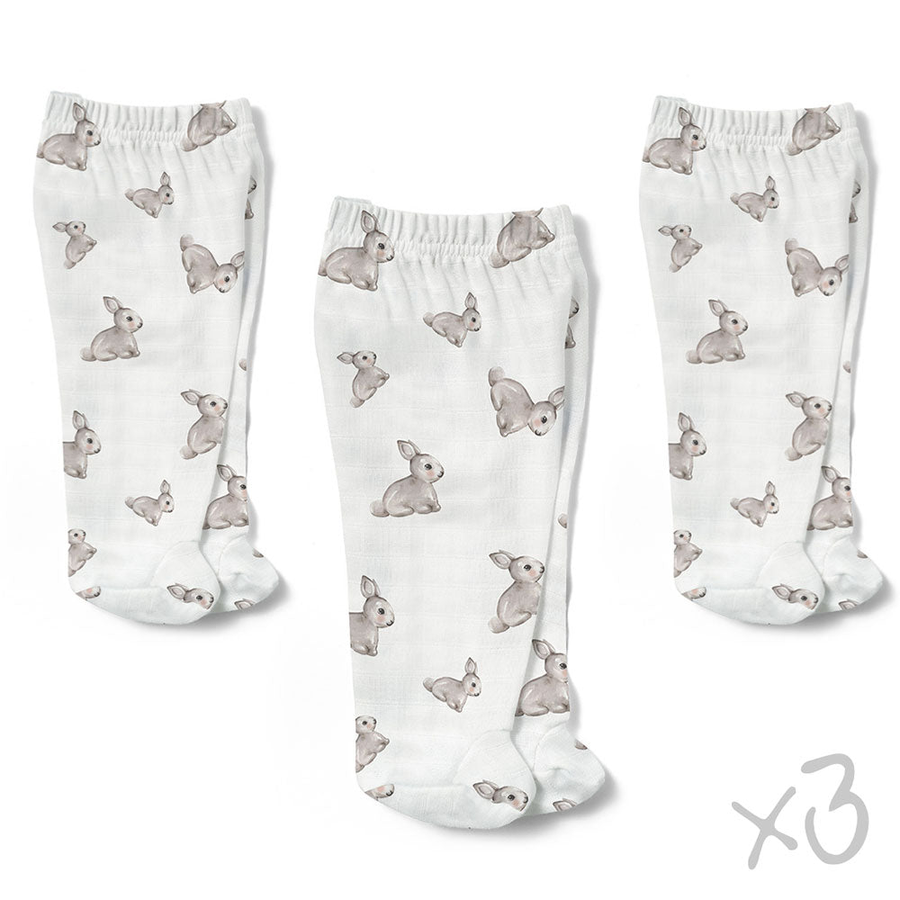 Müslin Patikli Alt 3'lü Set – Iconique Lapin