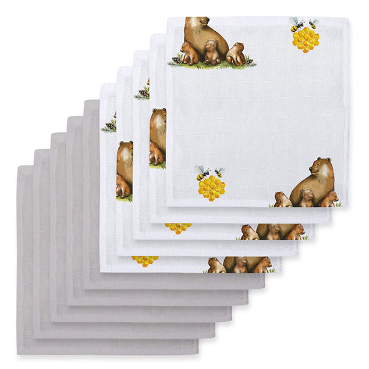 Müslin Bebek Ağız Bezi Paketi – L’Ours & Cotton Grey 10`lu