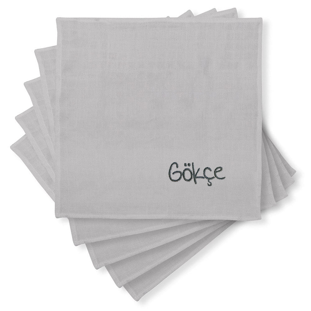 Müslin Bebek Omuz Bezi 5’li - Cotton Grey