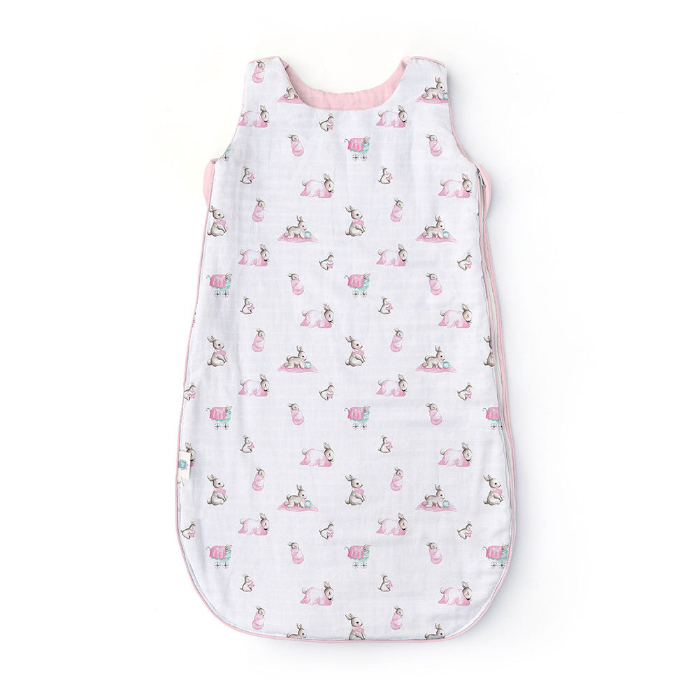 Müslin Bebek Uyku Tulumu 0.5 TOG - Bébé Lapin Rose 0-6 Ay