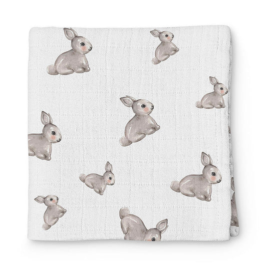 2’li Müslin Bebek Örtüsü – Iconique Lapin ve Cotton Grey - 100x100 cm