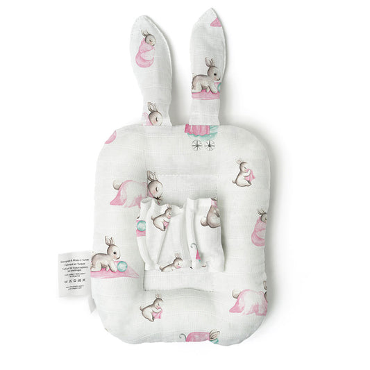 Müslin Bebek Emzirme Yastığı - Bébé Lapin Rose
