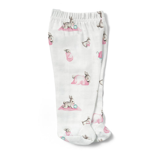 Müslin Patikli Alt - Bébé Lapin Rose