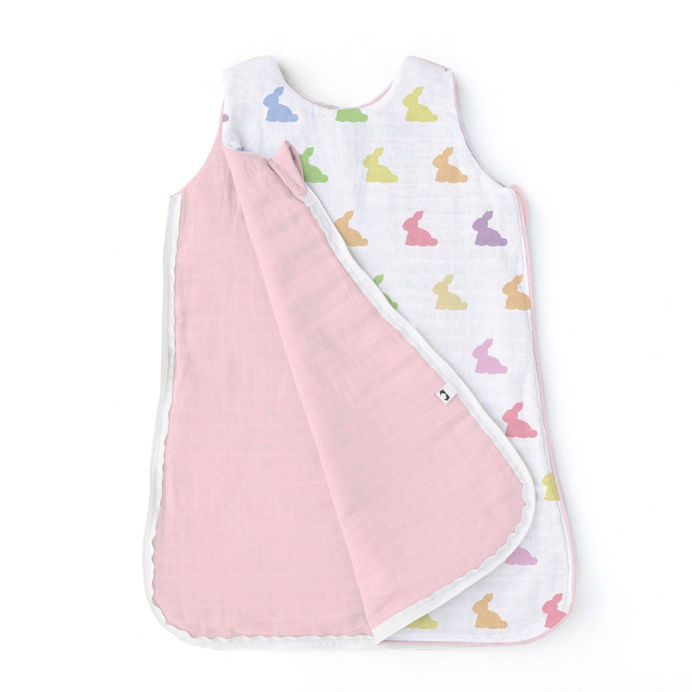 Kışlık Müslin Bebek Uyku Tulumu 1.85 TOG - Rainbow Lapin Pink