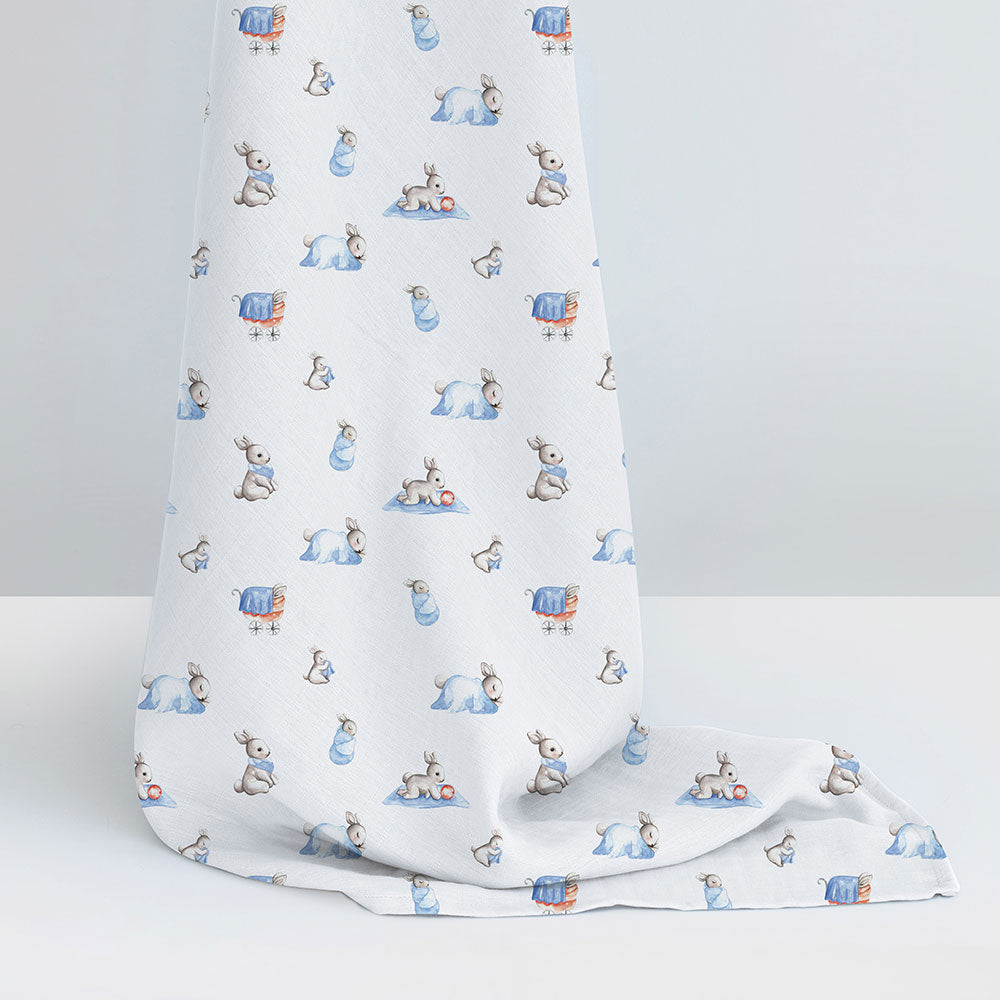 2’li Müslin Bebek Örtüsü - Bebe Lapin ve Endless Blue - 100x100 cm