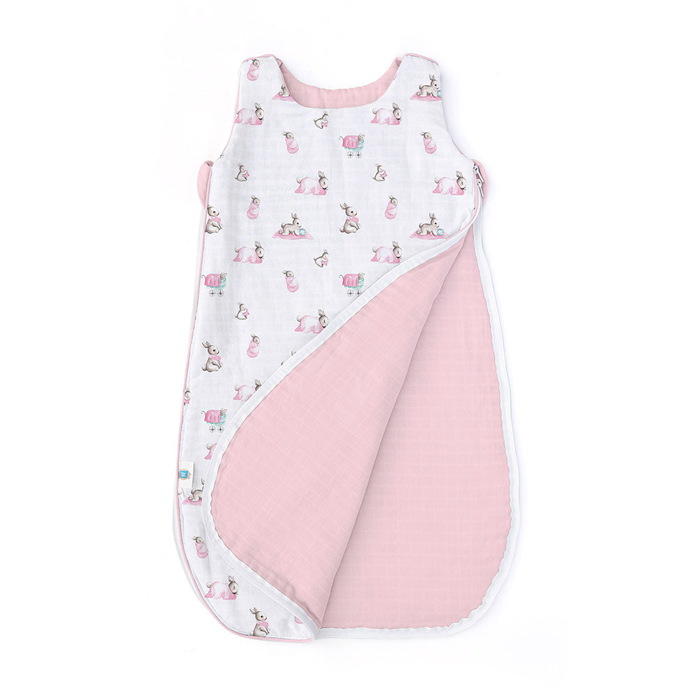 Müslin Bebek Uyku Tulumu 0.5 TOG - Bébé Lapin Rose 0-6 Ay