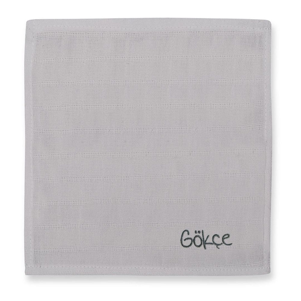 Müslin Bebek Ağız Bezi Paketi – Mono Lapin Royal Blue & Cotton Grey 10`lu