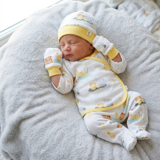 Yenidoğan Bebek Hastane Çıkış Seti 4 Parça - Petits Caneton