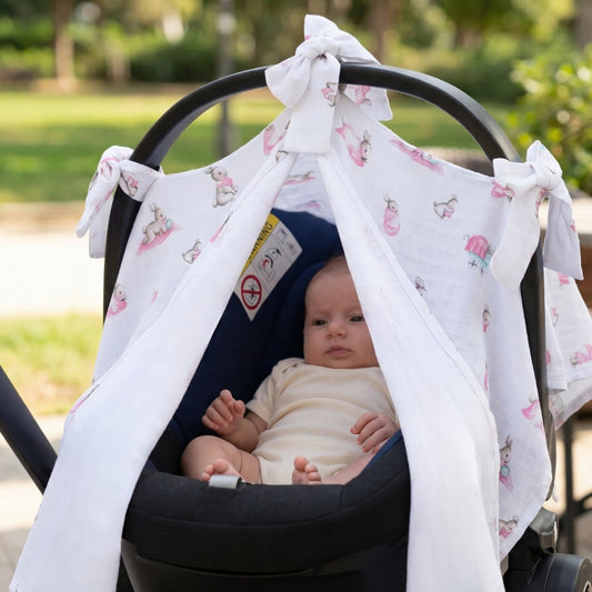 Müslin Puset Örtüsü - Bébé Lapin Rose