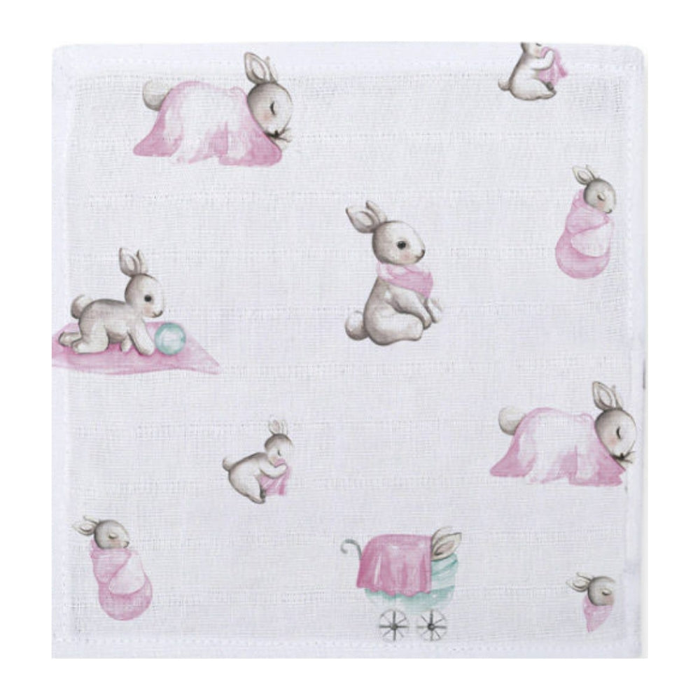 Müslin Bebek Ağız Bezi Paketi – Bébé Lapin Rose & Innocent Pink 10`lu