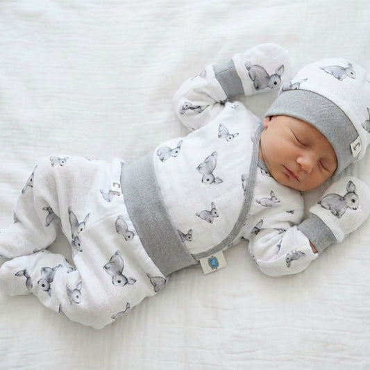 Yenidoğan Bebek Hastane Çıkış Seti 4 Parça - Iconique Lapin