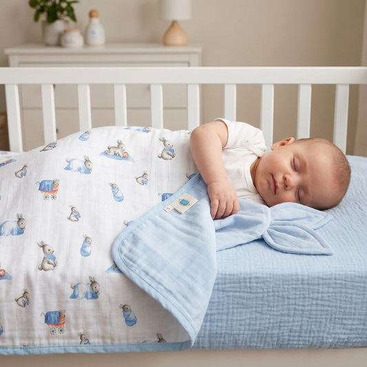 Çift Kat Müslin Battaniye 0.5 TOG - 65x65 cm - Bébé Lapin