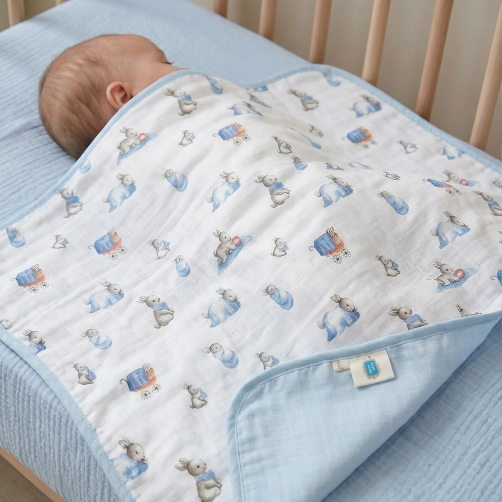 Çift Kat Müslin Battaniye 0.5 TOG - 65x65 cm - Bébé Lapin
