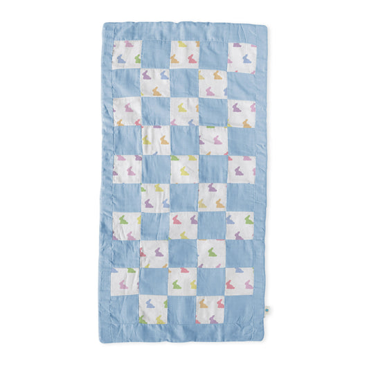 Müslin Bebek Yatak Örtüsü - Rainbow Lapin Blue
