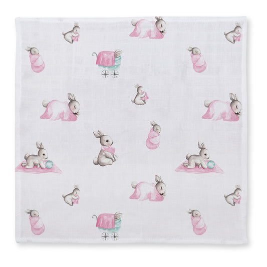 Müslin Bebek Ağız Bezi - Bébé Lapin Rose