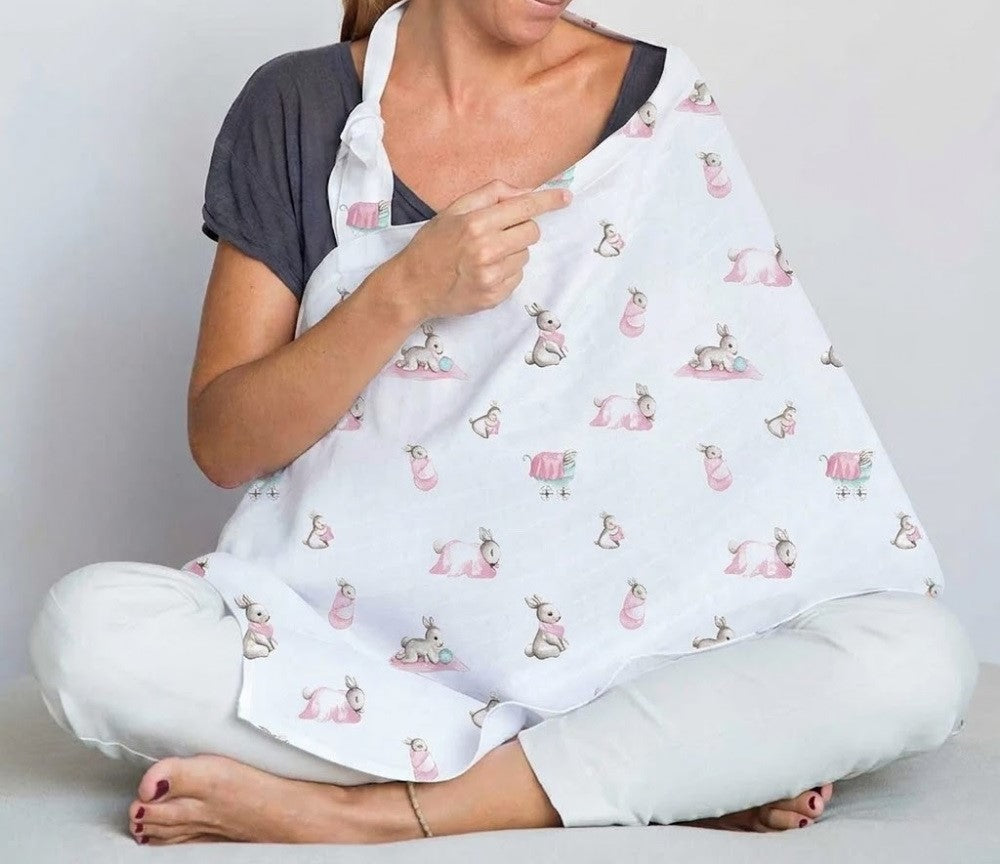 Müslin Bebek Emzirme Önlüğü - Bébé Lapin Rose