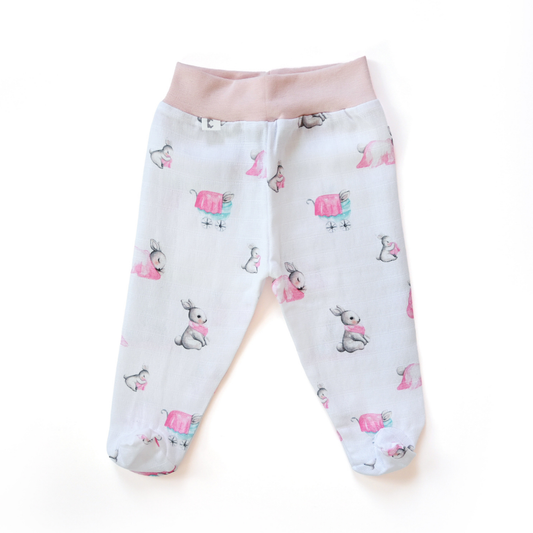 Müslin Patikli Alt - Bébé Lapin Rose