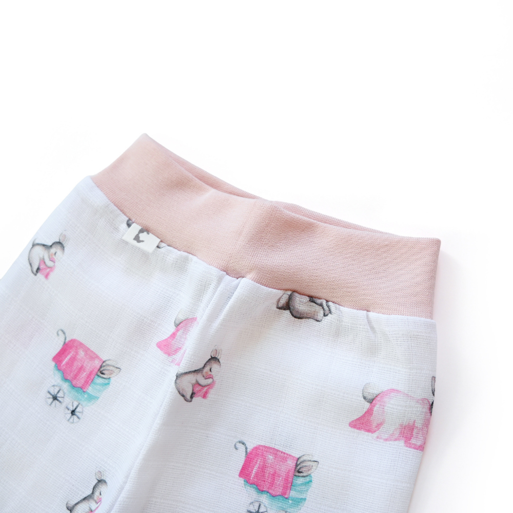 Müslin Patikli Alt - Bébé Lapin Rose