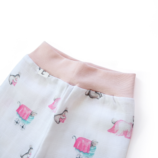 Müslin Patikli Alt - Bébé Lapin Rose