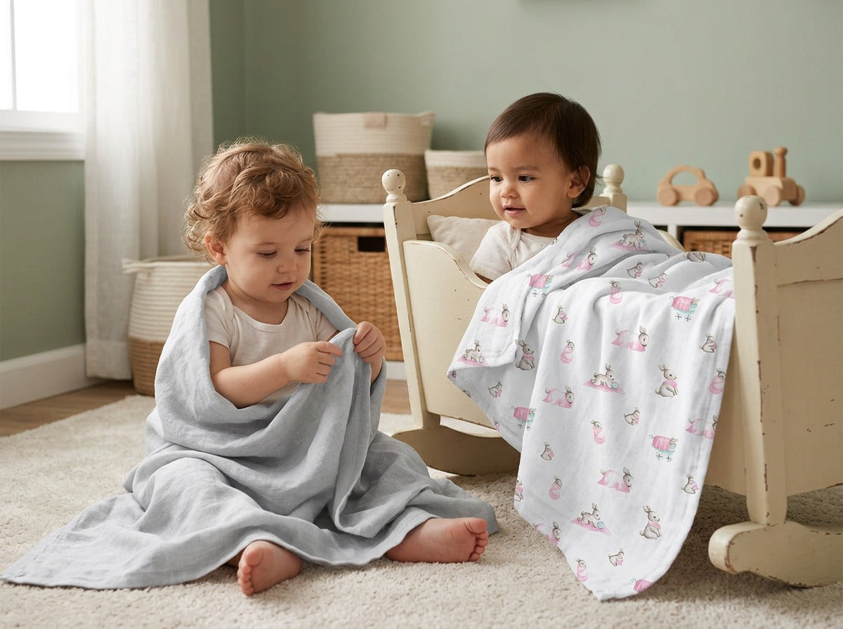 Müslin Bebek Örtüsü - Cotton Grey