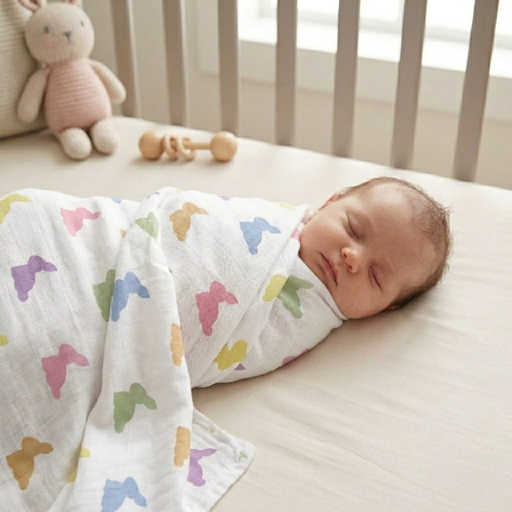 Müslin Bebek Örtüsü - Rainbow Lapin