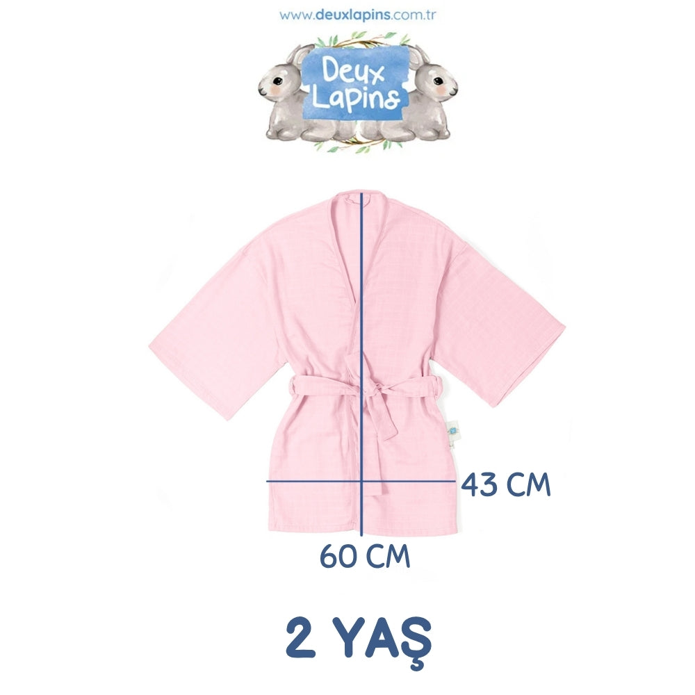 Müslin Çocuk Kimono Bornoz - Innocent Pink