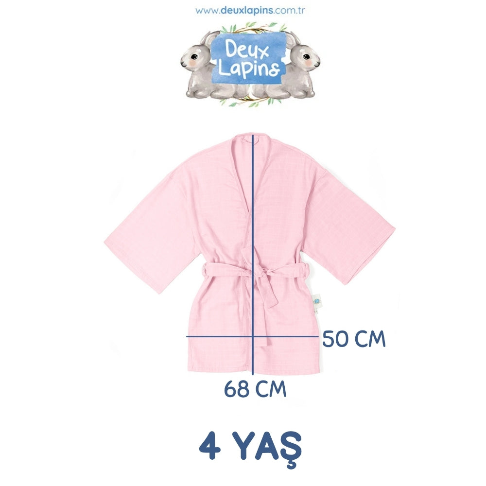 Müslin Çocuk Kimono Bornoz - Innocent Pink