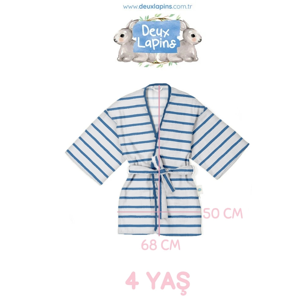 Müslin Çocuk Kimono Bornoz - Coco Brush