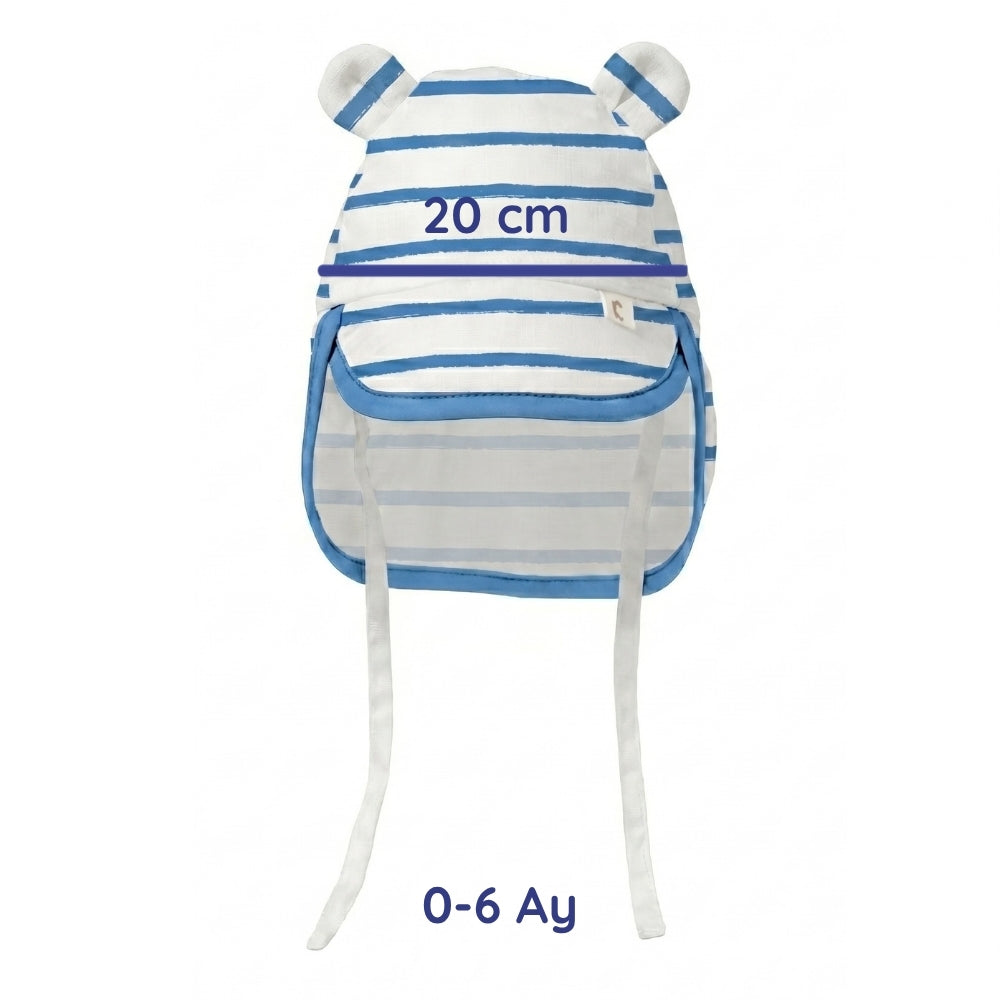 Müslin Ense Korumalı Bebek Şapka - Coco Brush