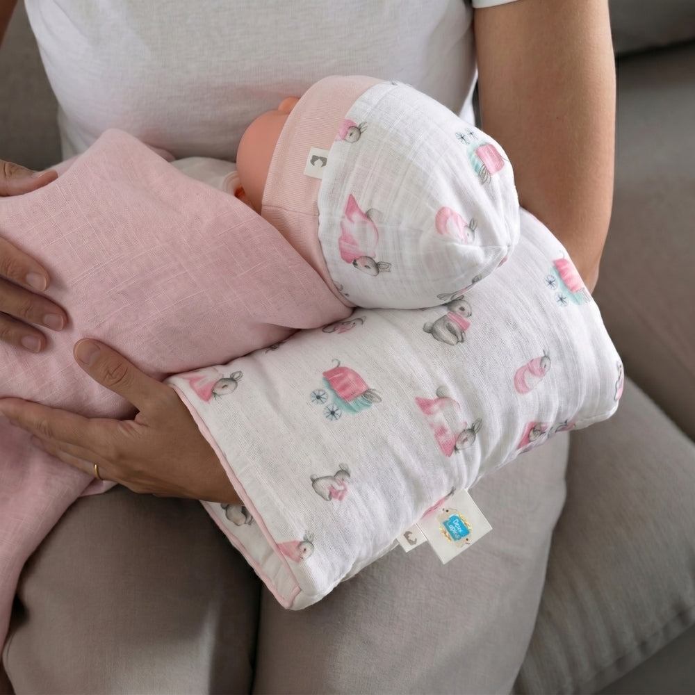 Pratik Silindir Emzirme Kol Destek Yastığı - Bébé Lapin Rose