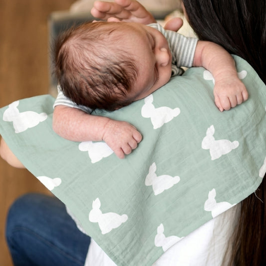 Müslin Bebek Omuz Bezi 5’li - Mono Lapin Matcha Green