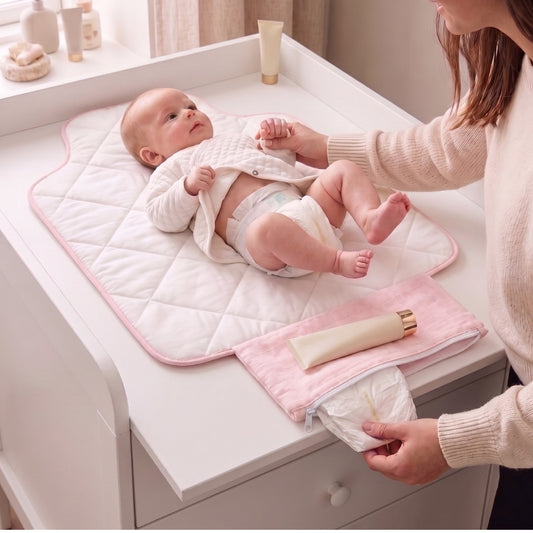 Çantalı Pratik Katlanabilir Alt Değiştirme Matı - Bébé Lapin Rose
